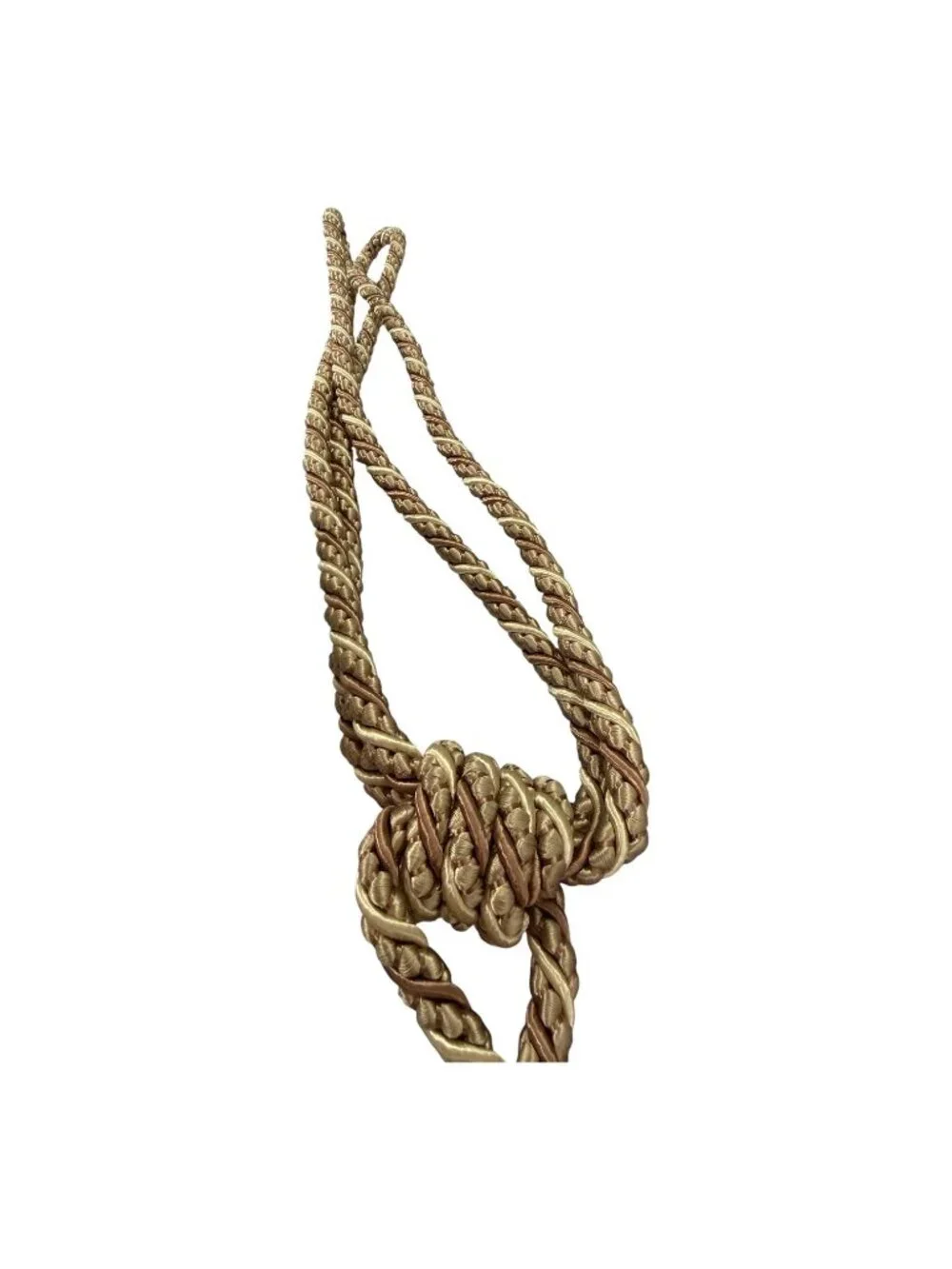 Decorative Beaded Curtain Tieback 26 Inch Taupe Champagne Tassel Drapery Holdbac